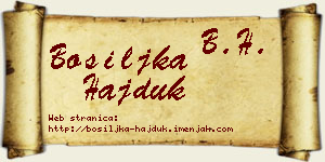 Bosiljka Hajduk vizit kartica